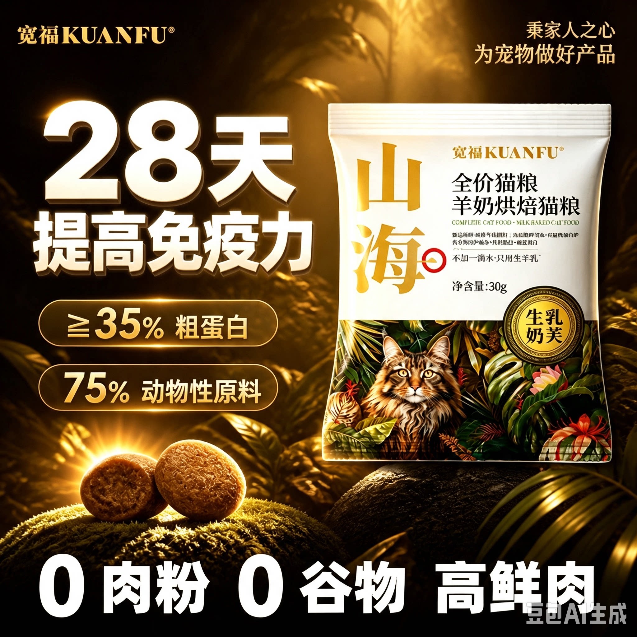 宽福山海【烘焙猫粮】强化自护力图片