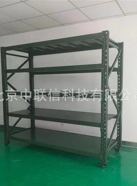 军绿色物资架带网带轮可移动货架军绿色货架训练器材货架