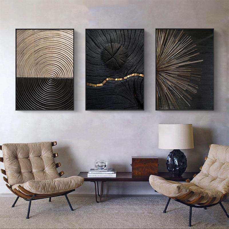 工业风金箔年轮现代黑白轻奢抽象装饰画客厅挂画样板间办公室墙画,农用物资,其他肥料,淘宝优惠券,粉丝福利购,淘宝优惠卷