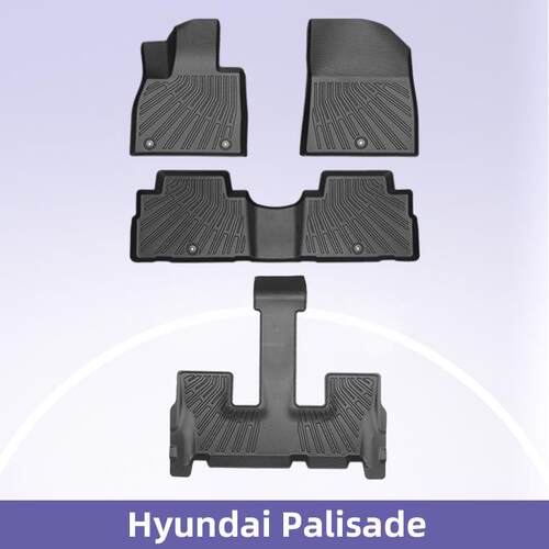 适用于20-24款现代Palisade汽车脚垫全天候TPE/XPE脚垫后备箱垫