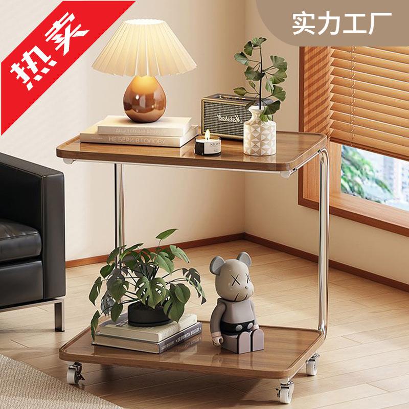 可移动沙发边几边桌带轮卧室床头置物架客厅网红小桌子迷你小茶几