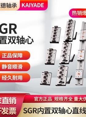 内置双轴心直线导轨SGR1015N202535滚轮滑块光轴滑轨滑台轨道