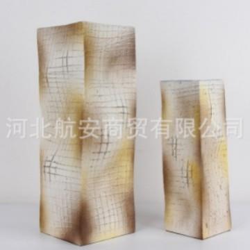 现代简约创意树脂花器树脂花插花瓶样板房售楼处桌面茶几书架饰品