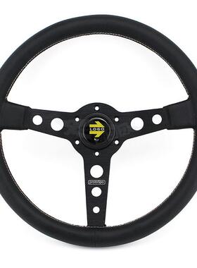 汽车改装方向盘14寸350mm双线铝合金赛车改装平架真皮方向盘