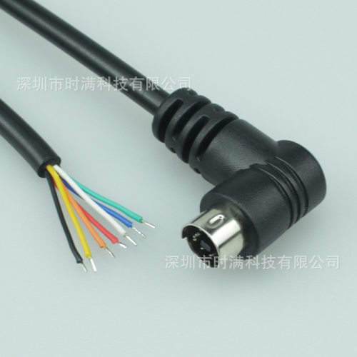 生产弯头din信号线svideo7针圆形S端子音视频线PLC控制线