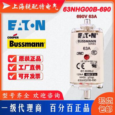 63NHG00B-690熔断器690V63A巴斯曼BUSSMANN熔断器