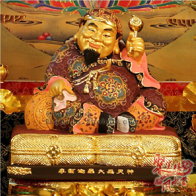 法宣法师法轩法师坐姿纯铜摩诃迦罗大黑天财神精铜彩绘