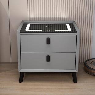 现代智能实木床头柜家用柜子多功能储物柜bedside cupboa