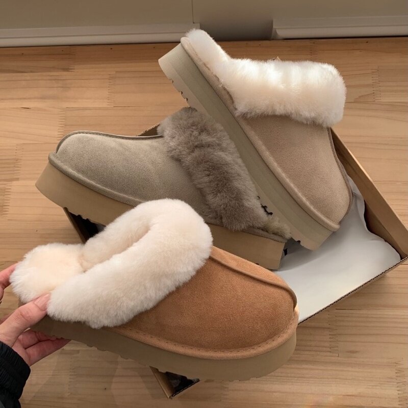 2026女款皮毛一体保暖防滑雪地靴