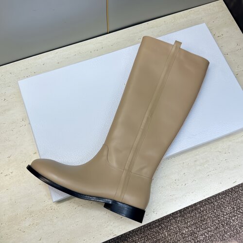 维多娜真皮高筒显瘦女骑士靴