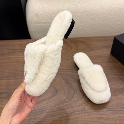 冬季羊毛包头穆勒防滑女拖鞋