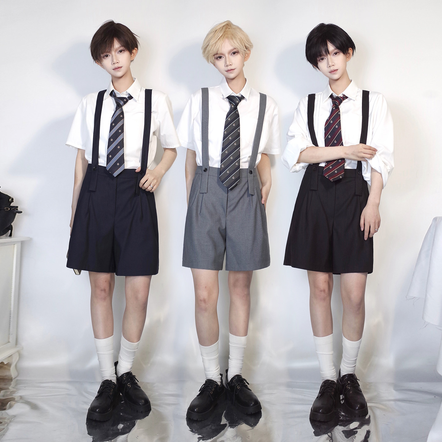 樱花家族JK制服【背带短西裤】校供感DK大小码学生班服定制男女款