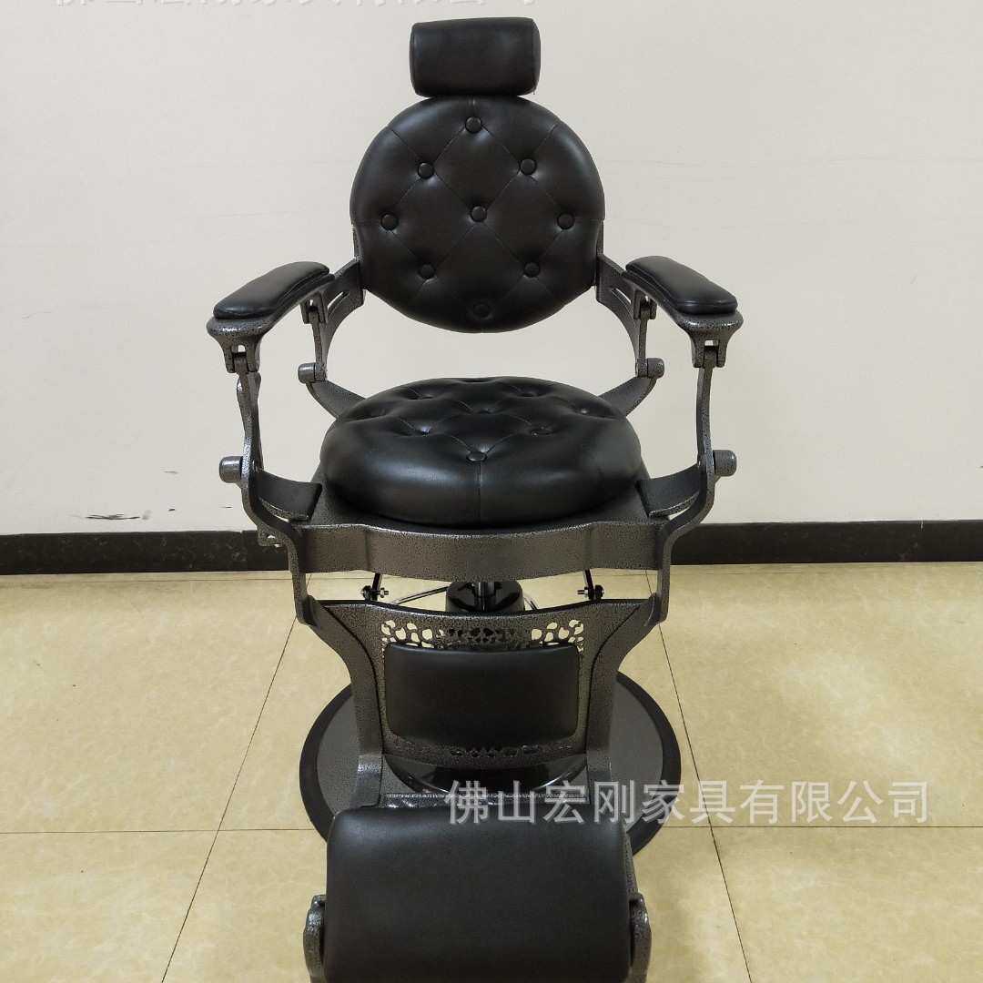 油头美发椅子欧式复古理发椅男士剪发椅理容椅高端理发店椅可放倒