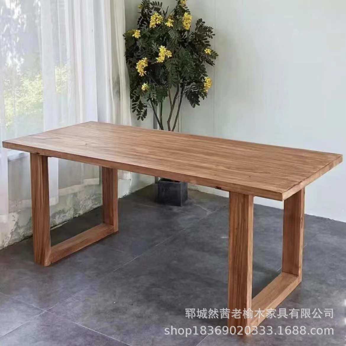 复古老榆木茶桌多款长方形老门板茶桌椅组合禅意功夫泡茶台喝茶桌