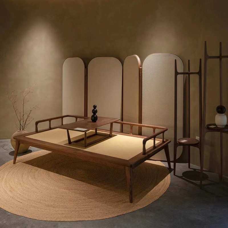 实木罗汉床黑胡桃木新中式现代简约沙发床罗汉塌禅意客厅贵妃床榻