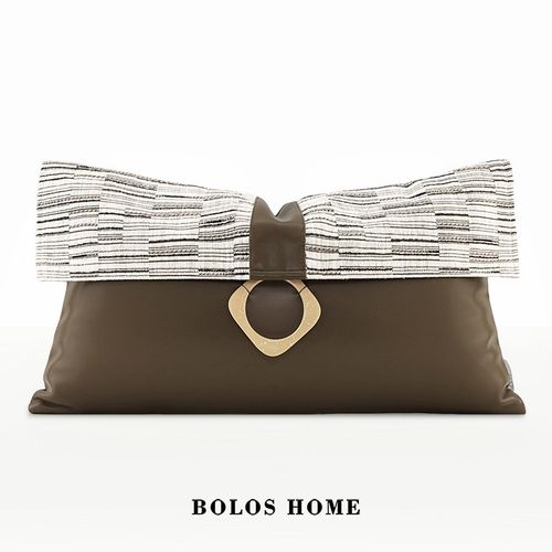 柏洛斯现代轻奢信封包高档私人会所美容院沙发抱枕长条形靠枕靠垫