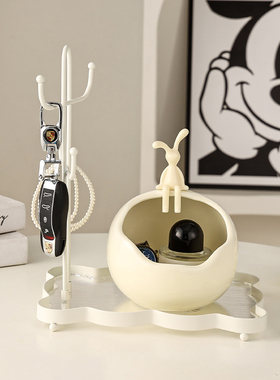 入户玄关钥匙门口收纳轻奢高档创意置物家居客厅零食首饰桌面摆件
