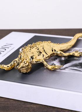 创BRP意轻奢金蜥属蜴样厅板房客办室装饰品手工复古桌面装公饰摆