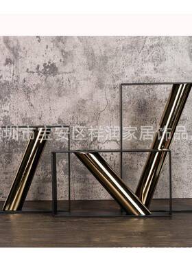 北欧金属器体何摆件立家居几饰品现代简约创意客厅花玄XEG关花瓶