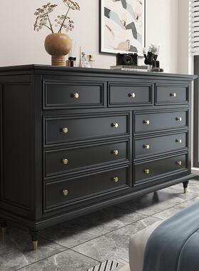 美储式TPA实黑色斗柜五六七八九抽屉柜卧室收纳现代木轻奢斗客厅