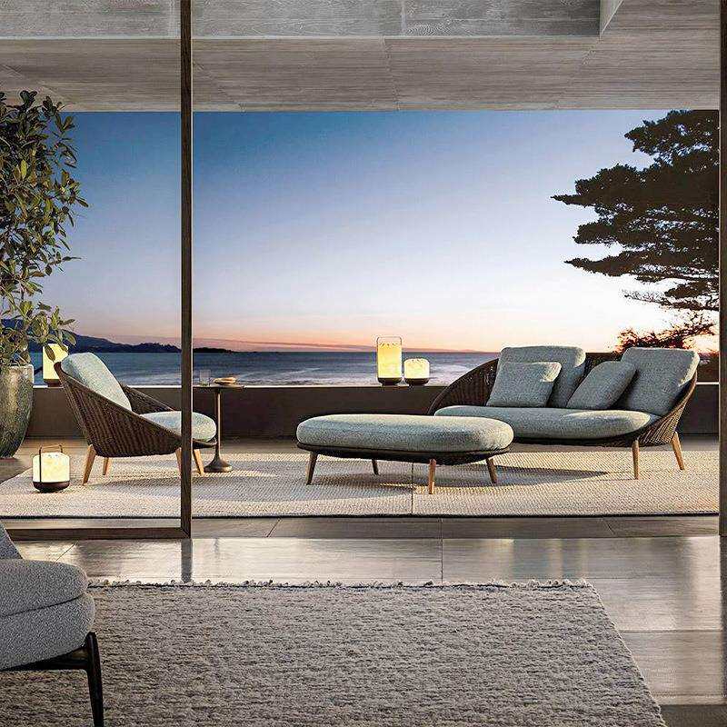 佛山厂家户外沙发室外防水防晒藤编休闲庭院花园阳光房休闲椅组合