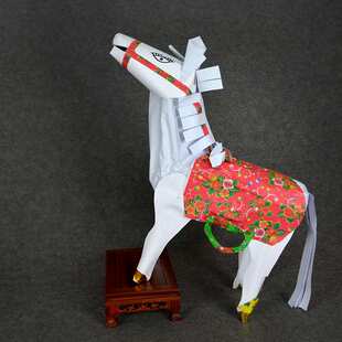 祭祀用品大白马祭纸殡葬大号头七三五七日周年纸扎清明节动物烧纸