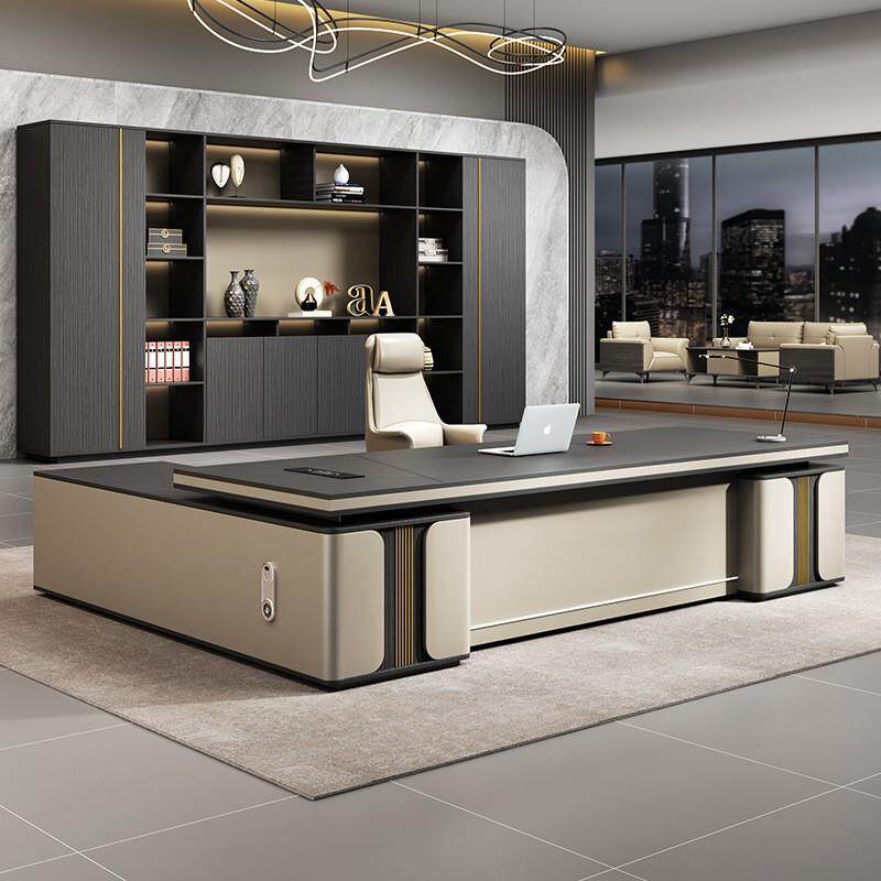 轻奢老板桌办公桌椅组合办公室桌高档经理主管总裁大班台办公家具