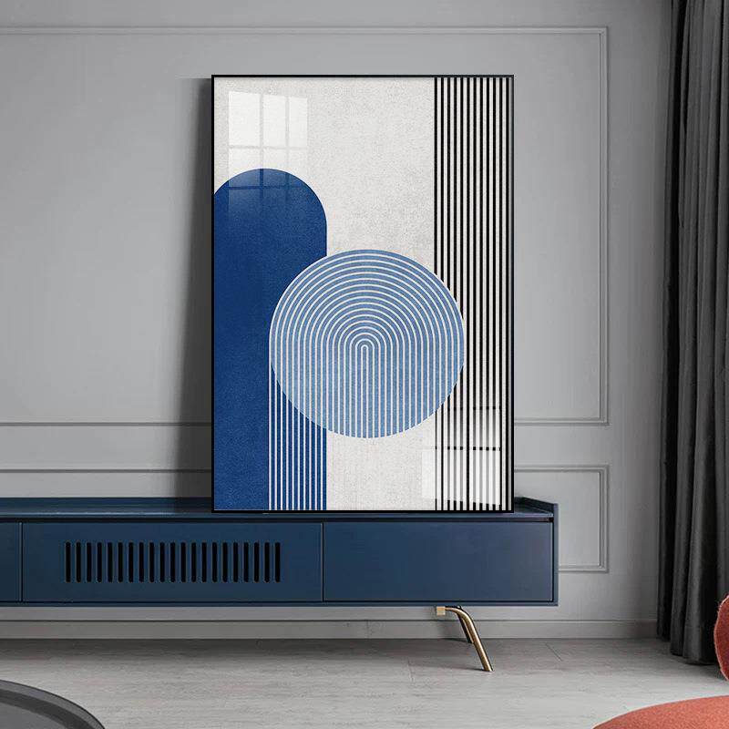 线轮现代简约客厅装饰画抽象几何线条大幅沙发落地画公寓玄关挂画