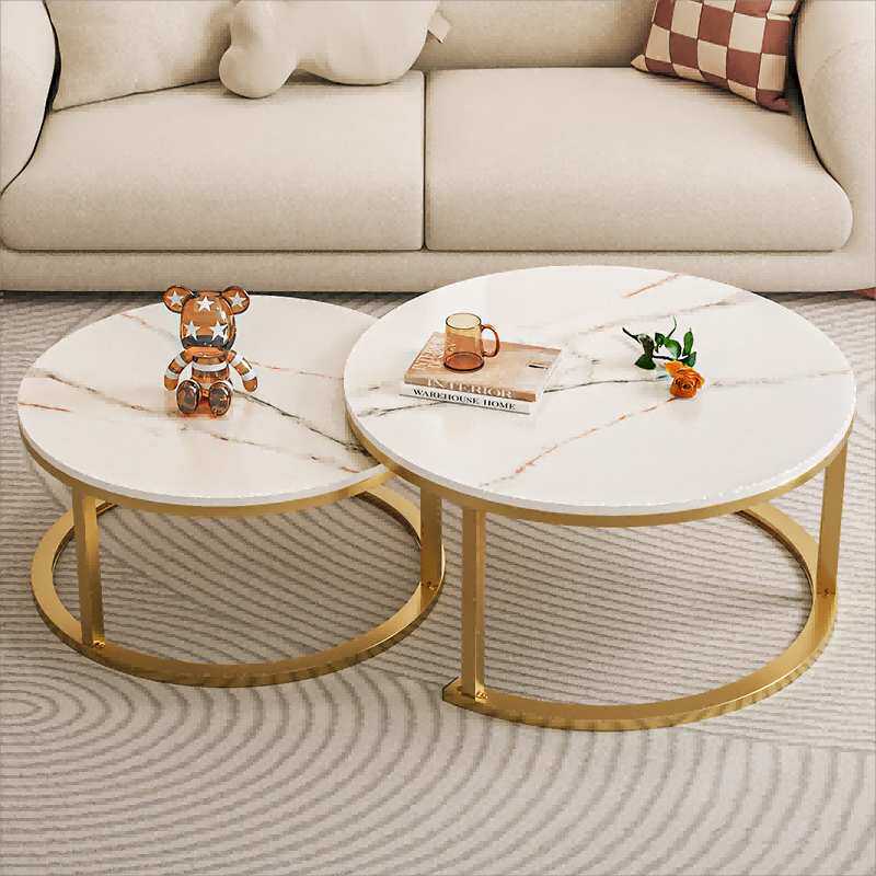 茶几客厅家用小户型迷你圆形桌子意式轻奢简约现代新款网红INS风