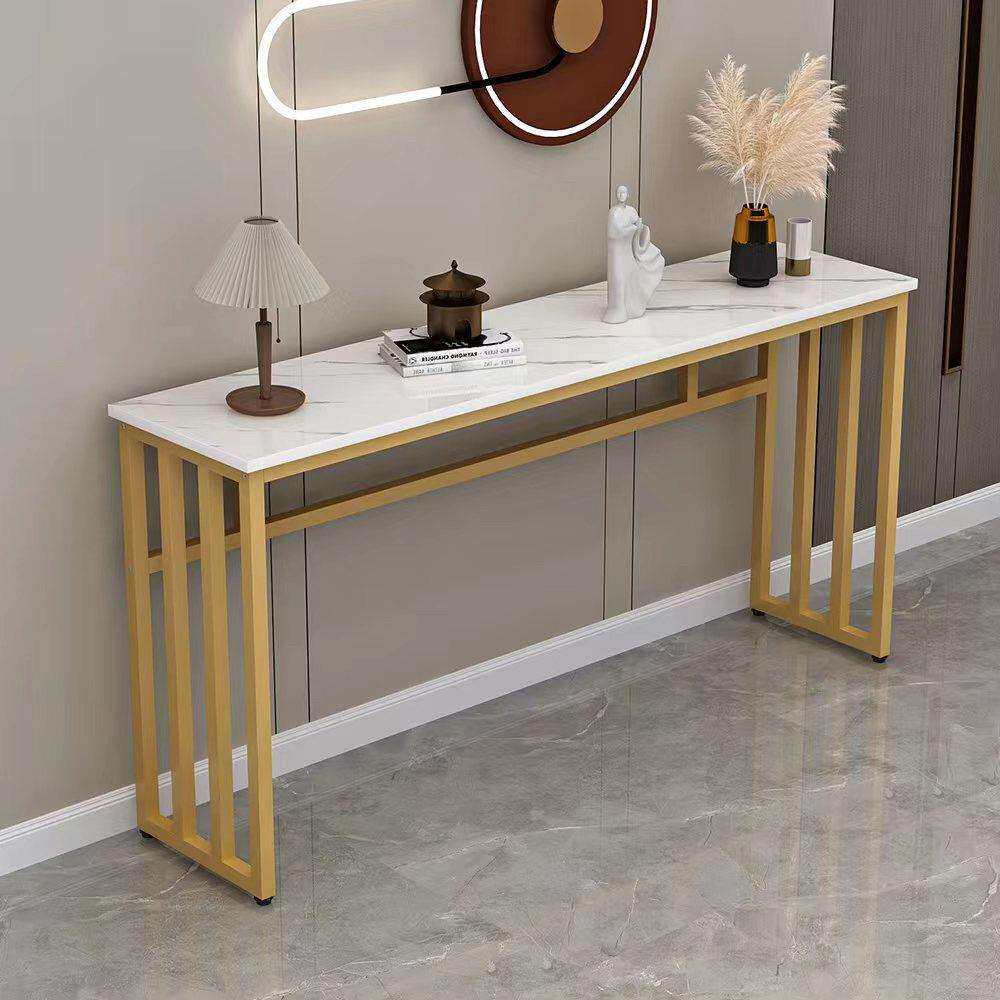 新中式玄关置物架轻奢家用门厅柜简易桌子靠墙长条桌小户型铁艺桌