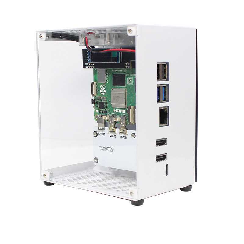 树莓派5 海景房机箱散热风扇 Raspberry Pi 5 主机铝合金散热外壳