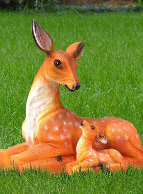 创意庭院花园布置阳台草坪仿真松鼠鹿园艺幼儿园户外动物装饰摆件