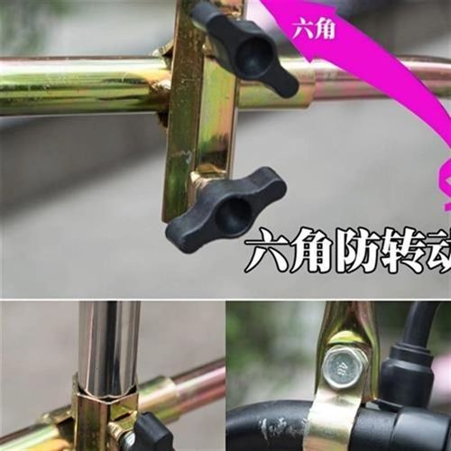 简易款电动车万向C支架遮阳伞支架新款双边支架不碰刹车加固型
