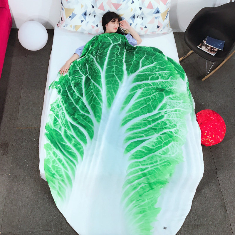 白菜可水洗卡通空调被夏凉被双人夏季薄被子创意儿童单人夏被学生