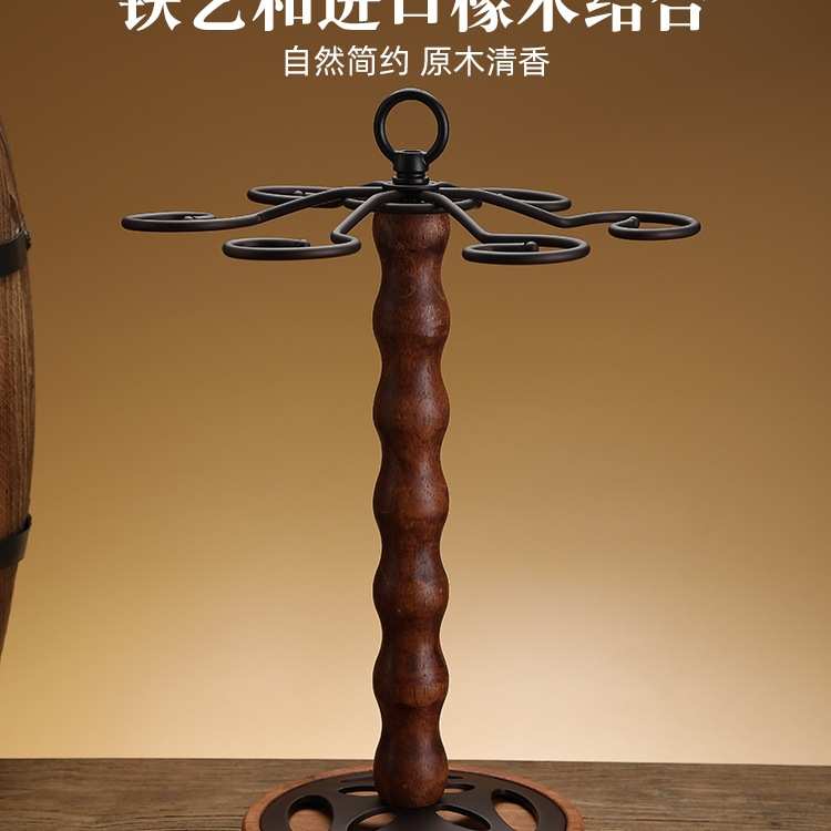 新款创意实木红酒杯架悬倒高脚杯吊杯架现代简约酒柜摆件家用展示