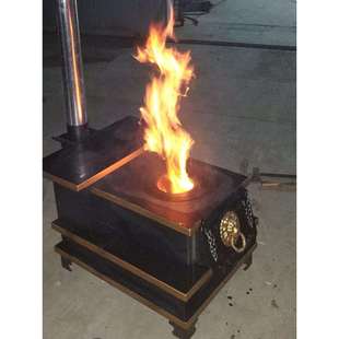 农村烤火炉柴火炉家用室内铁炉子烧开水取暖炉热水真火钢板柴火灶