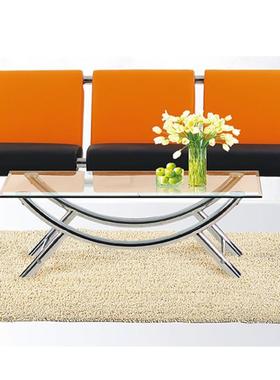 睿金橙色金融汽车4S店办公家用皮艺单人商务沙发茶几安吉椅盟