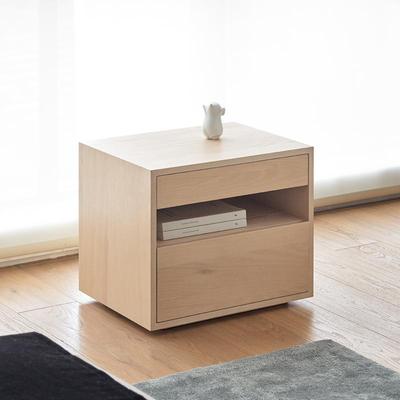 coconordic|woods现代哑光黑色胡桃原木色可选北欧简洁卧室床头柜