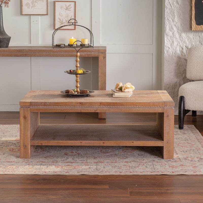 复古简约原木茶几实木客厅小户型个性创意北欧家用老木头做旧茶桌