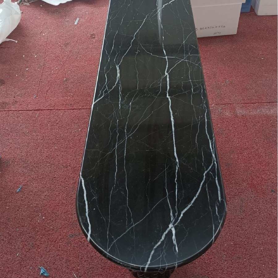 黑白根长桌玄关桌边几轻奢极简风系列椭圆形茶几台面工厂现货