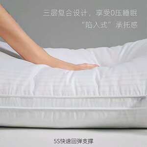五星级酒店专用羽绒枕头95白鹅绒春季护颈椎助睡眠羽绒枕芯一对装