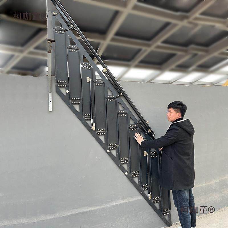 折叠楼梯阁楼复式楼跃层室内小户型loft公寓家用户外66铁楼麦太保