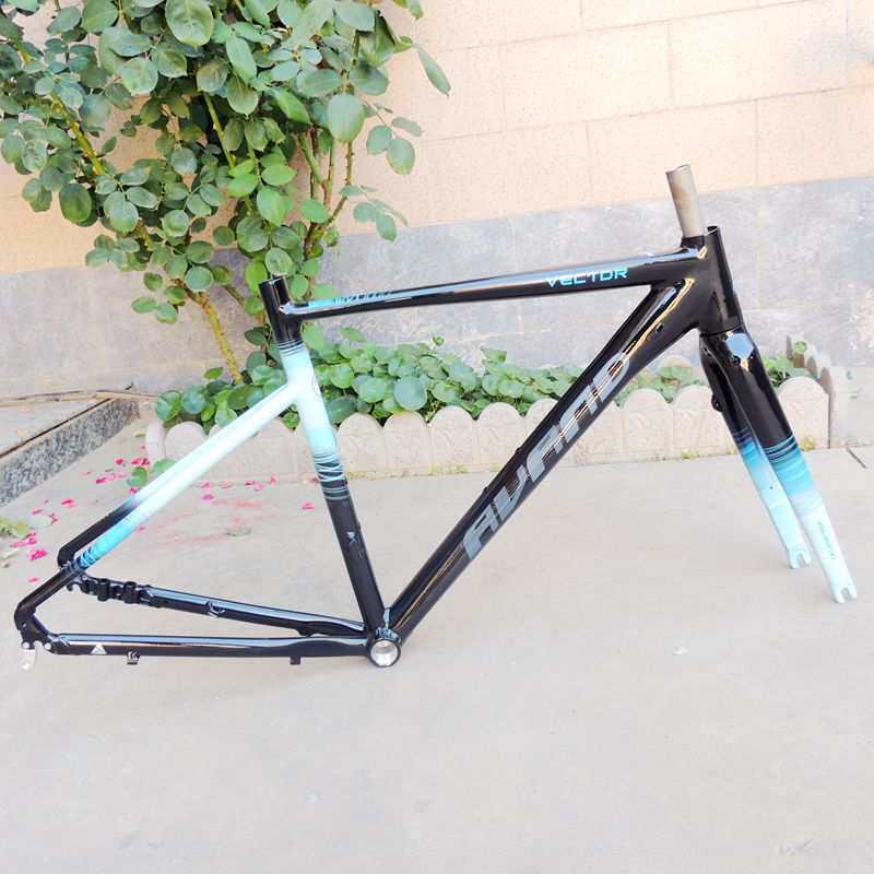 平装碟刹公路自行车铝合金车架 平焊补涂高光烤漆 平装前叉