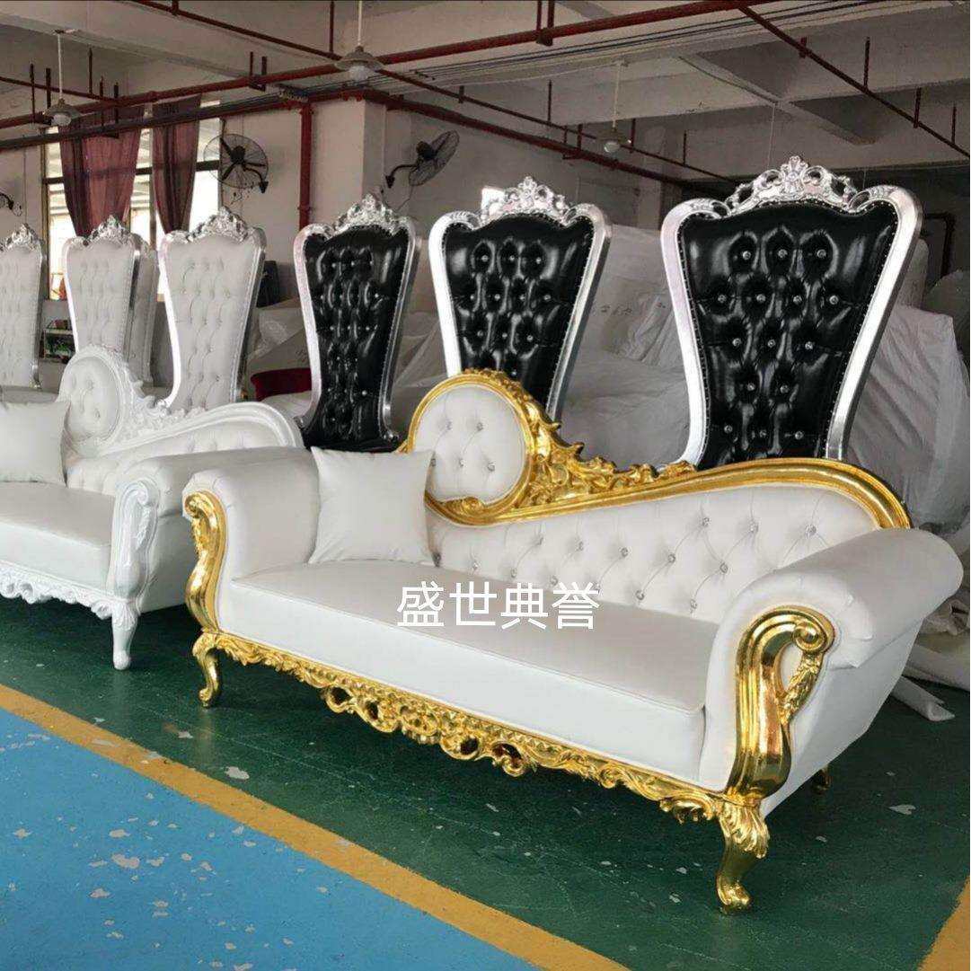 上海外贸婚礼沙发直销别墅美人榻贵妃椅太妃椅酒店欧式实木沙发