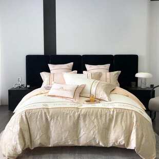 2024新款秋冬优雅刺绣纯棉四件茱丽叶1.8床单床笠款全棉套件床品