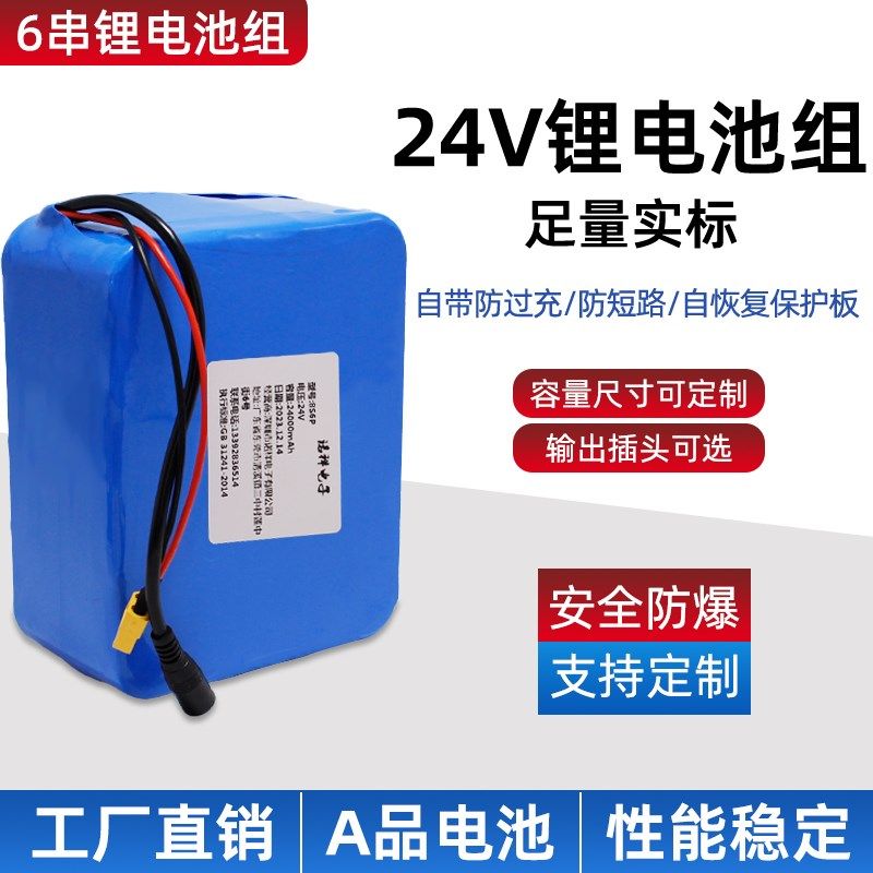 24V锂电池组6串大容量25.2伏音响电机可充电电源户外定制29..4V