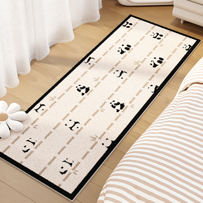 卡通熊猫卧室地毯床边毯儿童房主卧床下床前客厅儿童榻榻米房地垫