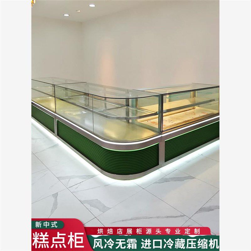 新中式糕点展示柜不锈钢面包柜商用冷藏蛋糕店甜品转角宫庭桃酥柜