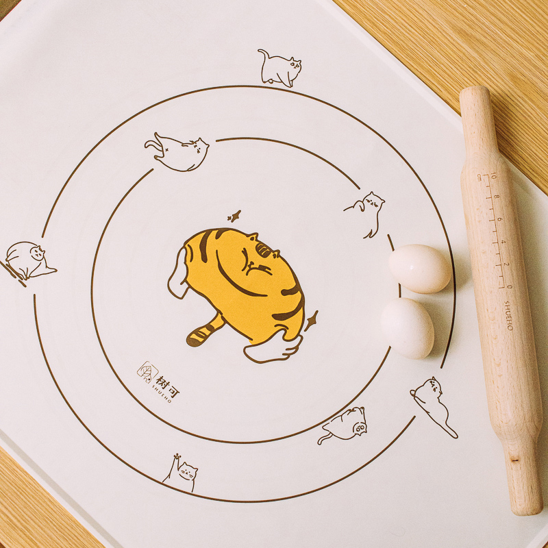 树可橘猫硅胶揉面垫食品级加厚垫子案板和面垫面板面点垫大擀面垫