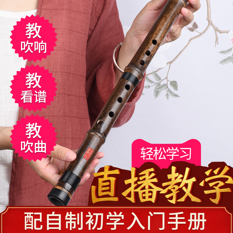 洞箫紫竹专业高档洞萧笛初学入门零基础箫乐器短潇古风八孔GF调